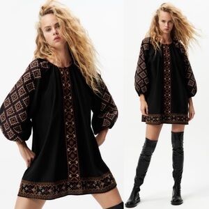 ZARA | Elegant Embroidered Patterned Dress